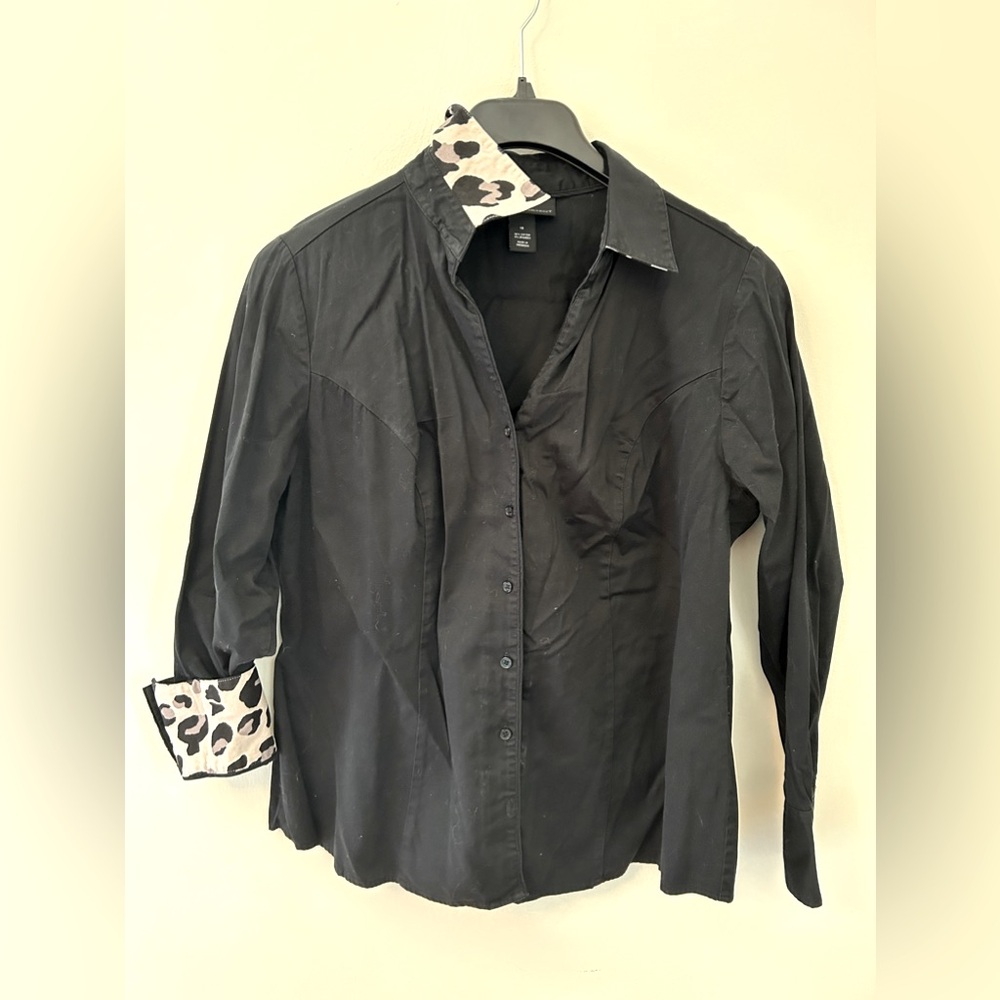 Lane Bryant Black Button Down Dress Shirt (18)